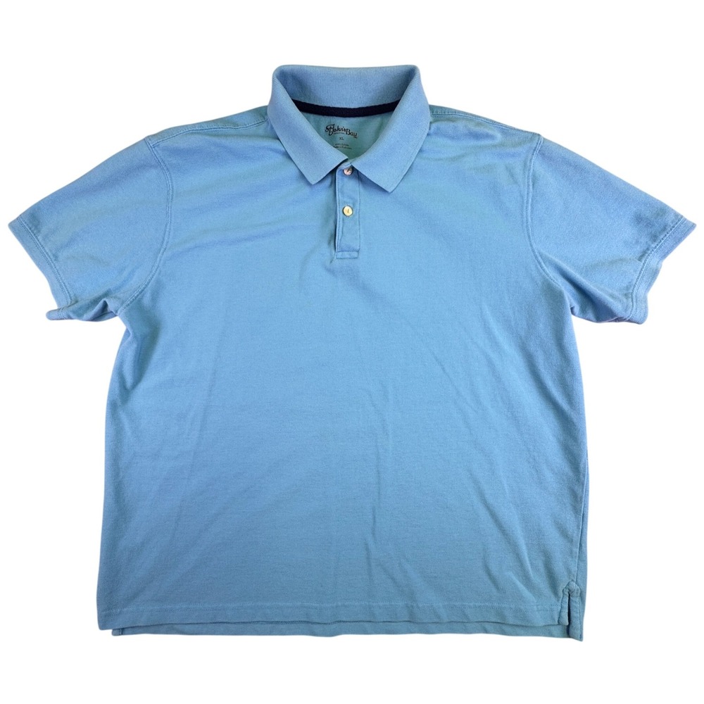 St Johns Bay Mens XL Blue Short Sleeve Cotton Pique Polo Shirt Classic‎ Fit